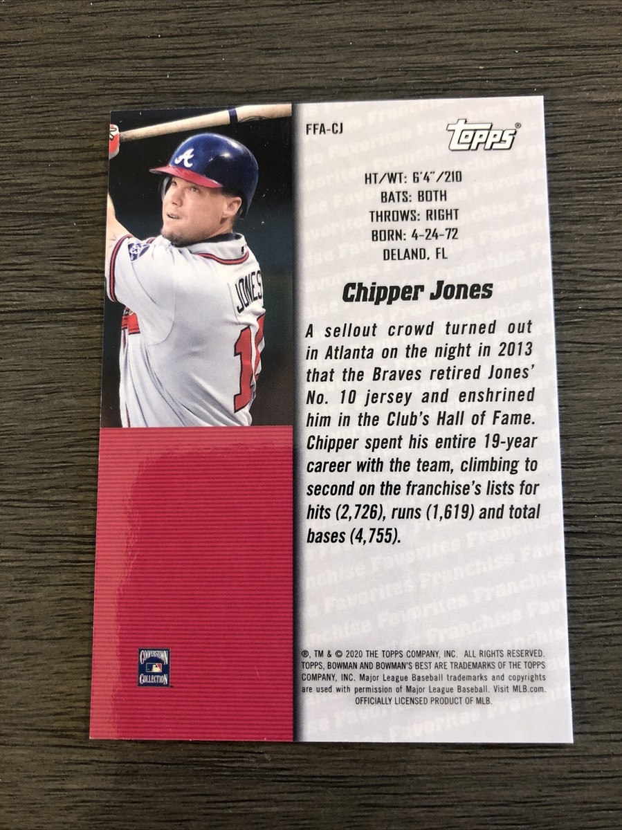 2020 Bowman's Best-Franchise Favorites-Chipper Jones #FFA-CJ Gold