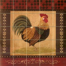 Art Mural Ceramic Rooster Backsplash Decor Tile 142