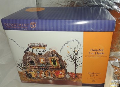 Dept 56 Halloween Village ~ HAUNTED FUN HOUSE Gift Set (Motion & Sound) {C}