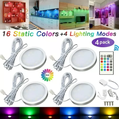 4PCS LED Under Cabinet Lights Hardwired Kitchen Cupboard Shelf Counter Lighting - Picture 1 of 12