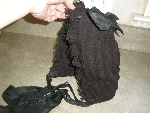 Antique Black Mennonite Mourning Hat (089)