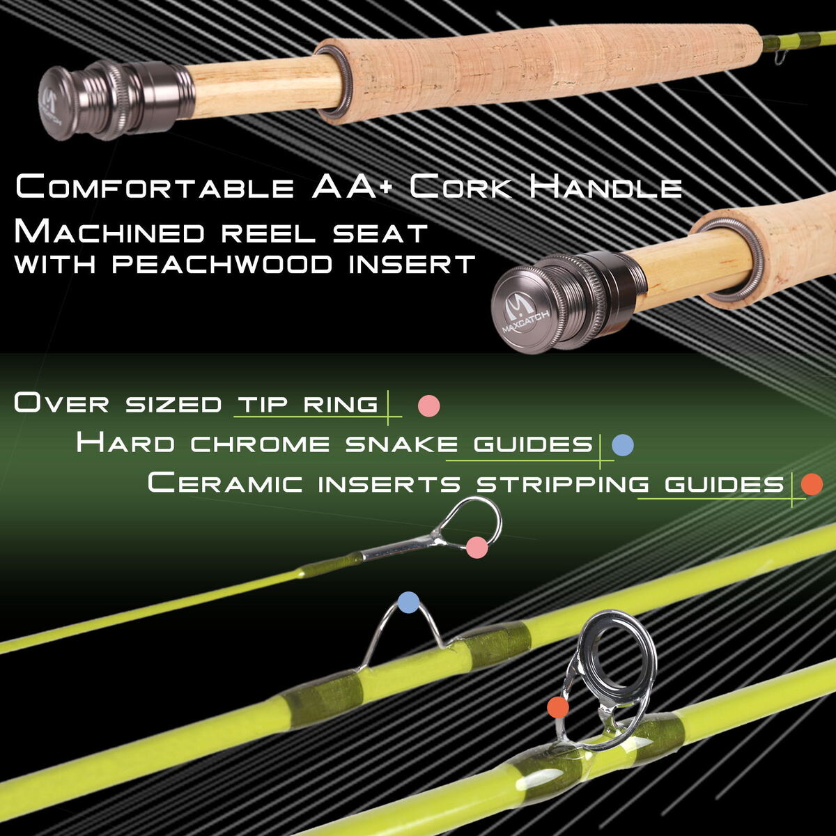 Maxcatch Ultra-lite Fly Fishing Rod Streams Panfish/Trout Fishing 1/2/3  weight