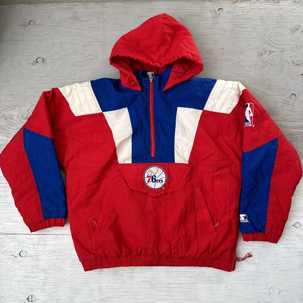 Vintage 90s NBA Philadelphia 76ers Sixers Starter Pullover 1 Vintage 90s NBA Philadelphia 76ers Sixers Starter Pullover 1
