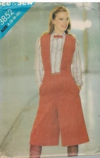 3852 UNCUT Vintage Butterick SEWING Pattern Misses Vest Culottes See & Sew 1970s