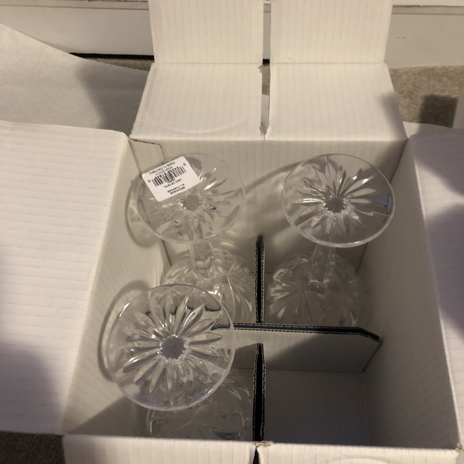 NIB Set Of 3 WATERFORD Marquis Brookside Crystal Wine Glasses eBay