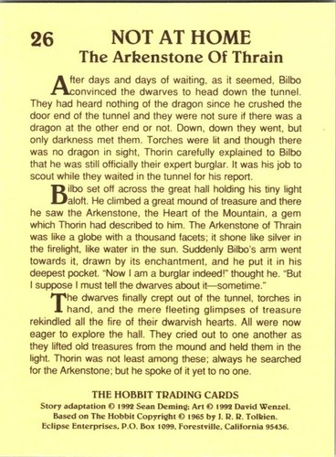 Eclipse Books 1992 THE HOBBIT you pick Singles pack fresh cards Free Shipping - Picture 54 of 74
