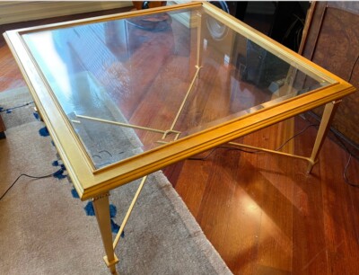 Bristol From Square Cocktail Table Gold Excellent Condition Local Pickup