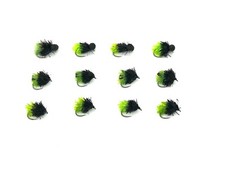 12 x Ultimate Black / Green Fly Selection - Blob, FAB, Booby