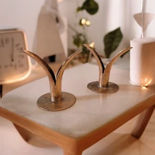 Mid Century Modern Copper YSTAD candleholders Unsigned