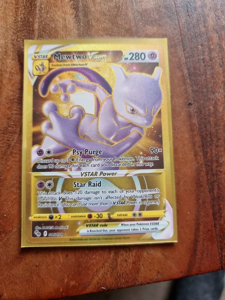 Pokémon TCG Mewtwo VSTAR Pokemon GO 086/078 gold effect Secret Rare