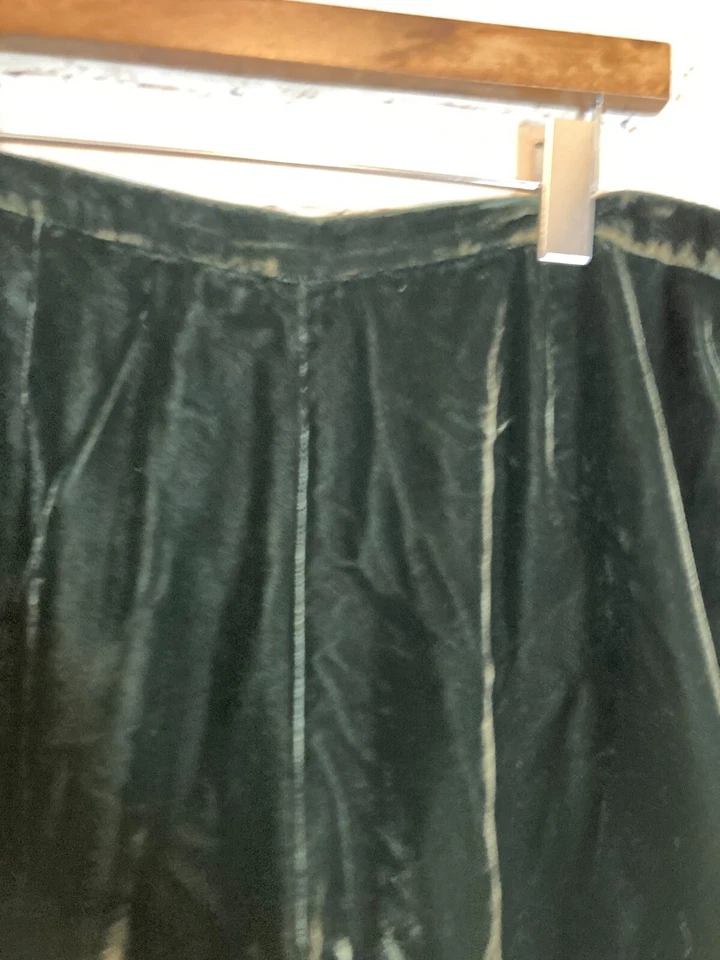 Laura Ashley Velvet Dress Pants Womens 12 Dark Forest Green Ultra Wide Leg - Image 2 of 4