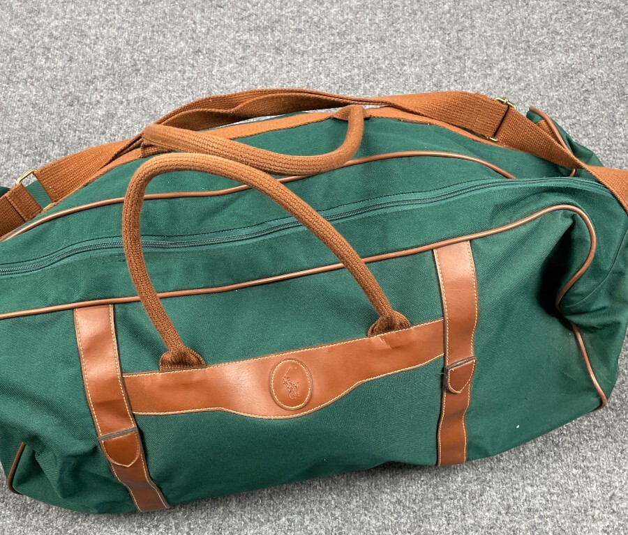 Ralph Lauren Green Duffle Bag Wheels Vintage 80s Polo Ralph Lauren Suitcase  Hunter Green Roller