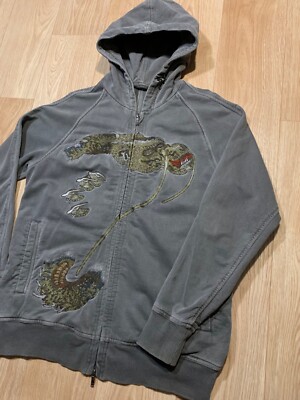 Vintage Maharishi Dragon Embroidered Logo Y2K Zip Hoodie | eBay 
