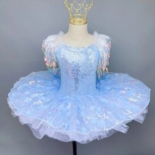 Children Ballet Dress Girls Ballroom Sequined Flower Dance Dress Ballet Wear