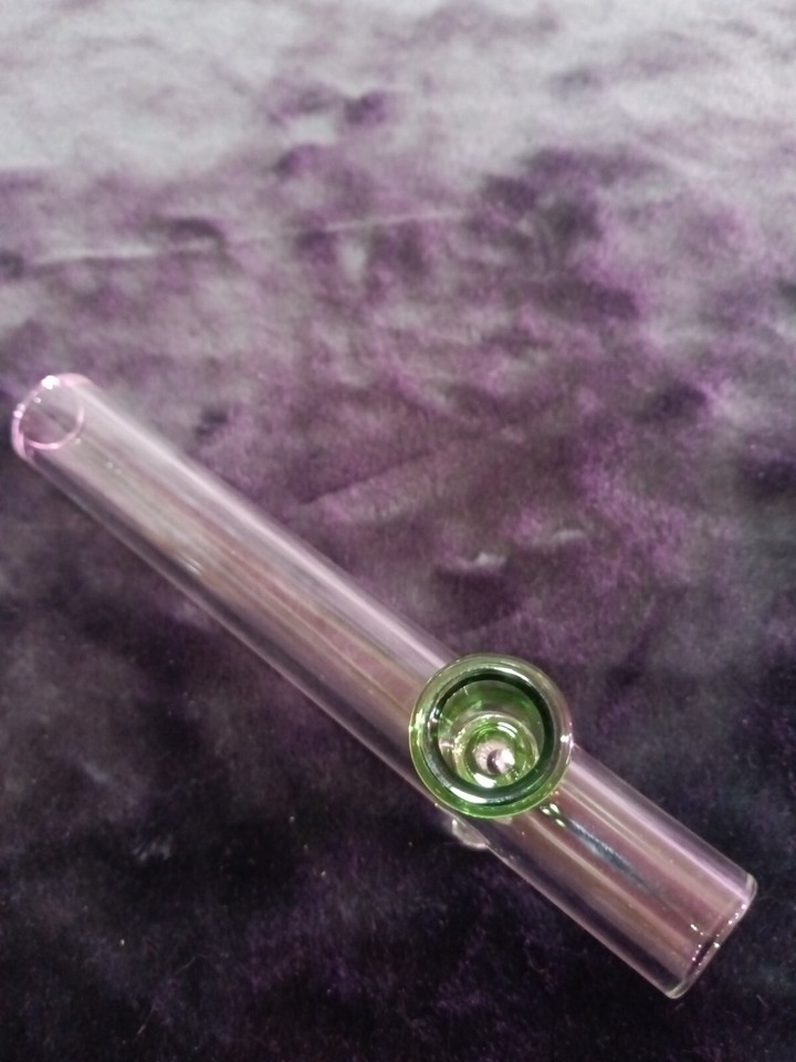 Tobacco Hand Steamroller Pipe Smoking 7" Glass 5 mm Tube Feet Large