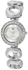 Q Q by Citizen F341-207Y Crystal Embellished Silver Tone Women's Watch 99