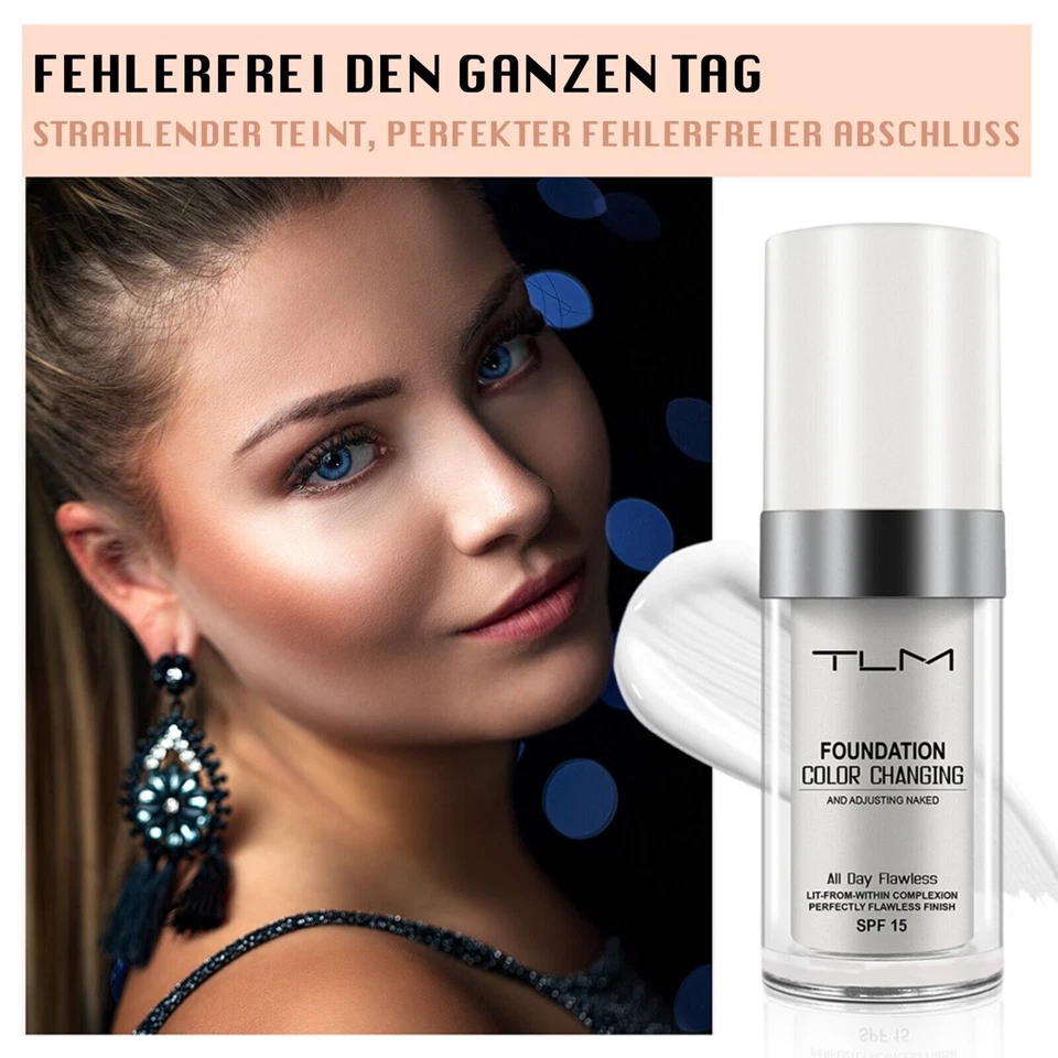 Farbwechselnde Foundation Concealer Abdeckung Cover Flüssige Grundierung SPF 15 - Bild 4 von 4