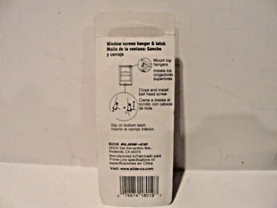 Slide-Co 1819 Screen Hanger Set - For Wooden Windows (1 Pack, 7/16 Inch)