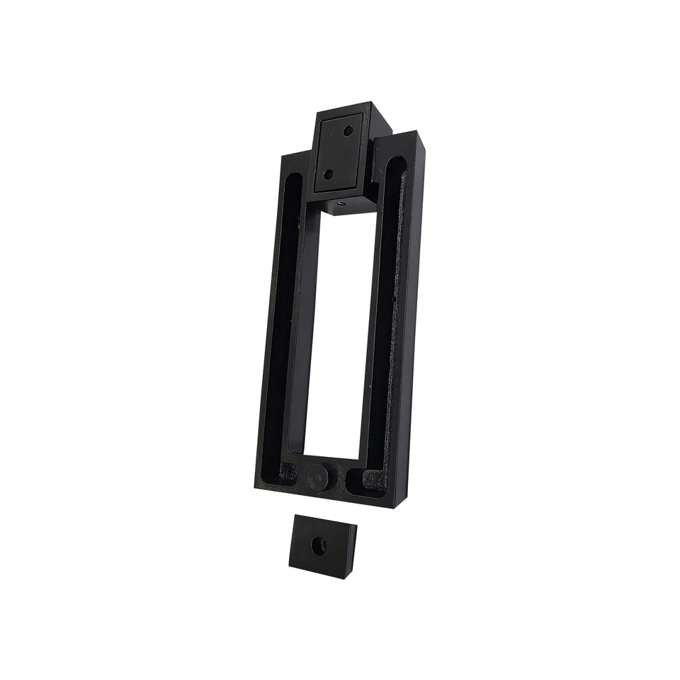 Llamador de puerta rectangular moderno aluminio fundido negro 7′′ Foto 3 de 4