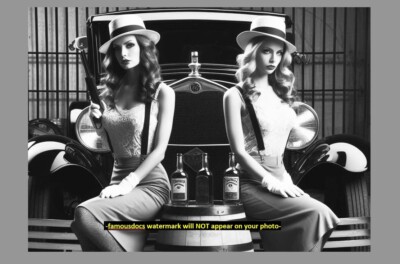 Sexy Prohibition Bootlegger PHOTO Gangster Girls Art Print Speakeasy Decor 5x7