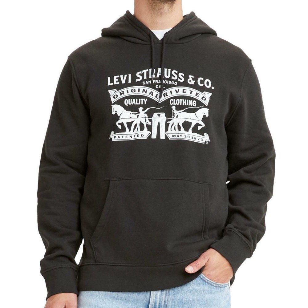 Levi's Authentic Graphic Hooded Sweatshirt Black Men's Size M