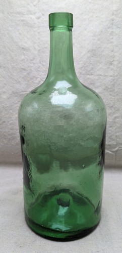 Usines Dior Factory Green Glass Bottle Antique France French - Picture 7 of 8