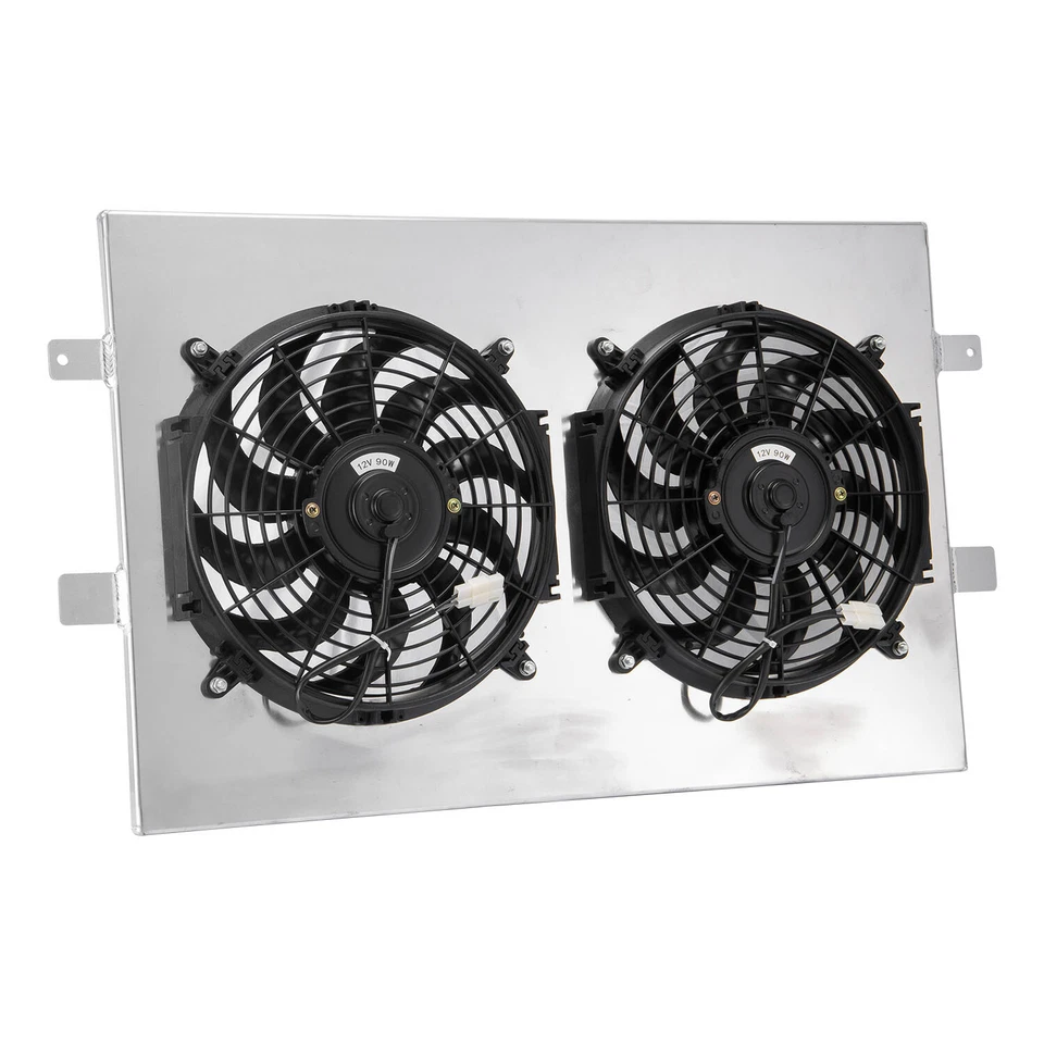 Aluminum Radiator Shroud+2X12"Fan Fit 99-2012,03 Chevy Silverado 1500 2500 Tahoe Foto 4 de 4