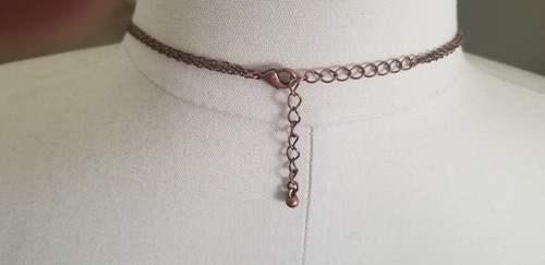 Double Strand Multi Purple Bead-Copper Color Untested Chain Choker Necklace - Picture 3 of 5