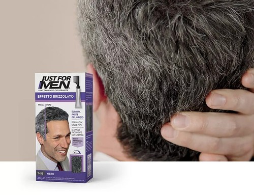Just For Men Touch Of Grey Tinta Colorante Uomo T55 Nero Grigio Brizzolato - Foto 4 di 10