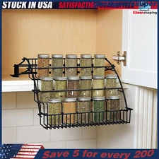 3 Layers Pull Down Spice Rack Pull Out Metal Cabinet Organizer Kitchen Stand