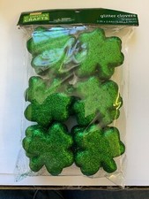 12 glitter shamrocks 2.3" x 2.4" vase filler tiered tray decor St. Patrick's day