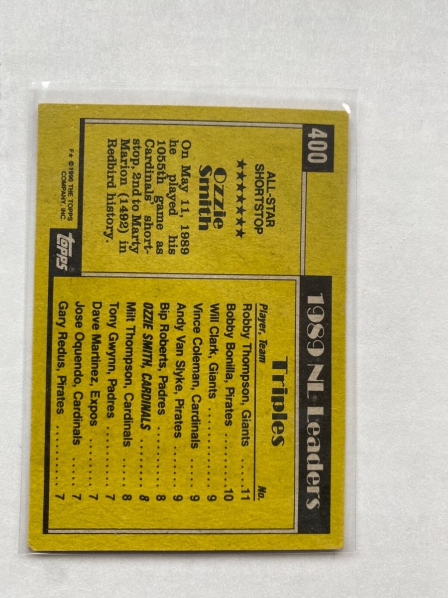 1990 Topps Ozzie Smith All Star #400 Cardinals!!! | eBay