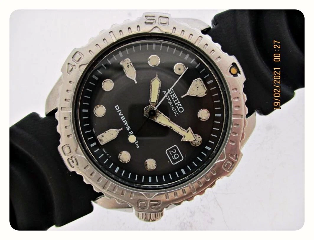 CLASSIC 96 SEIKO 7002 7020 BLACK AUTO 650787 MENS DATE SERVICED