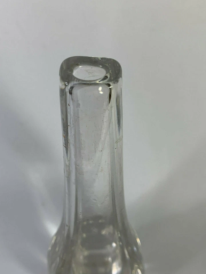Art Glass Bud Vase Mid Century Hand Blown Clear - image 4 of 4