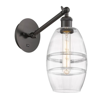 Innovations 317-1W Vaz 1Lt 6'' Sconce, U/D Arm, BZ/CL - 317-1W-OB-G557-6CL