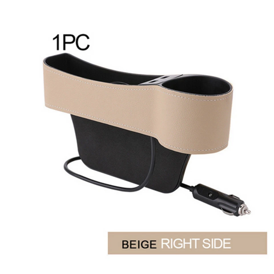 Car Seat Gap Catcher Crevice Pocket Storage Box Organizer USB Side Cup Holder — 第 2/4 张图片