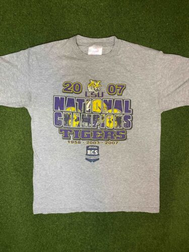 2007 LSU Tigers - National Champions - Vintage College Tee Shirt (Medium) - Imagen 1 de 1