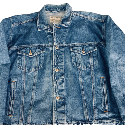 Old Navy Denim Jacket XL Womens Blue Jean Trucker Medium Wash Cotton W1 - Picture 2 of 10