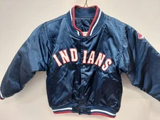 Cleveland Indians Guardians Kids Jacket Quilted Mighty Mac Sports Size 6 NOS