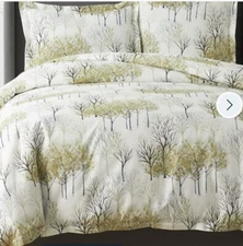 New The Company Store Winter Trees Premium Sateen Full Duvet Cover