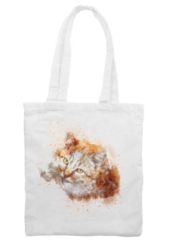 Ginger Cat Drawing Shoulder Shopping Tote Bag - Zdjęcie 1 z 1
