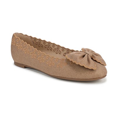 Women's Sam and Libby Carlin Bow Ballet Flats Cyprus Tan Eyelet