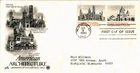Dr Jim Stamps FDC 15c Architecture USA Setenant Pair ArtCraft Monarch Size