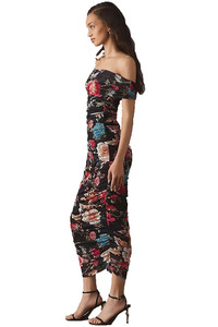 strapless open back dress Pleated Dress Floral – Penelope's of Otaki main image 1