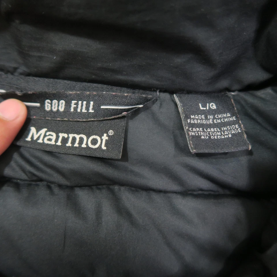 Chaleco Marmot Para Hombres Grande Negro 600 Relleno Aislado Bolsillos con Cremallera Exterior Foto 3 de 4