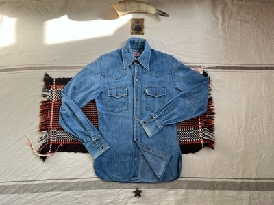 LVC OG 60s Barstow Western Hemd XS-S Big E Denim Scovill Nieten Druckknöpfe Made UK 38
