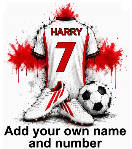 England Personalised Football Shirt Football Boots Self Adhesive Vinyl Sticker
