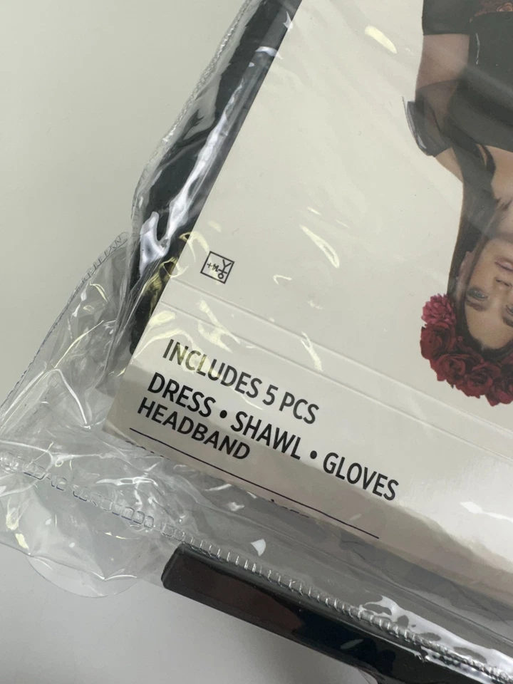 Día de los Muertos Señorita Disfraz Vestido Mantón Guantes Diadema Mujer Plus 3X 18-20 Foto 4 de 4