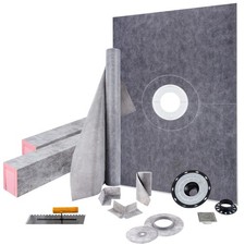 Waterproofing Shower Curb Kit Shower Kit Tray 38"x60" w/Central Drain PVC