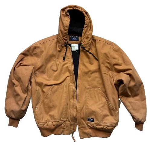 Walls Duck Canvas Jacket Mens 2XL Fleece Lined Hooded Bomber Detroit Workwear - product listing photo